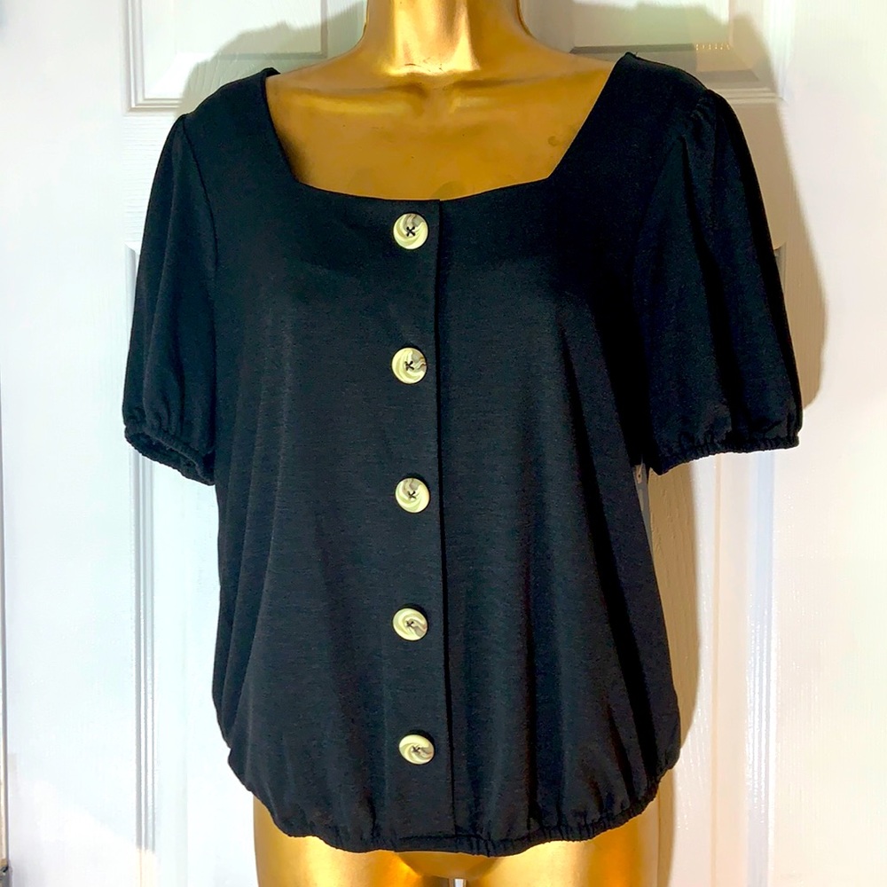 OLM Black Short Sleeved Top.